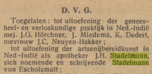 Jules Henri Stadelman artikel zich noemende Stadelmann von Escholzmatt de Indische Krant 15-01-1932
